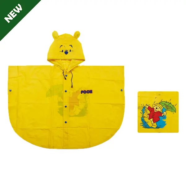 PVC -Kinder Poncho mit 3D -Bärenohren